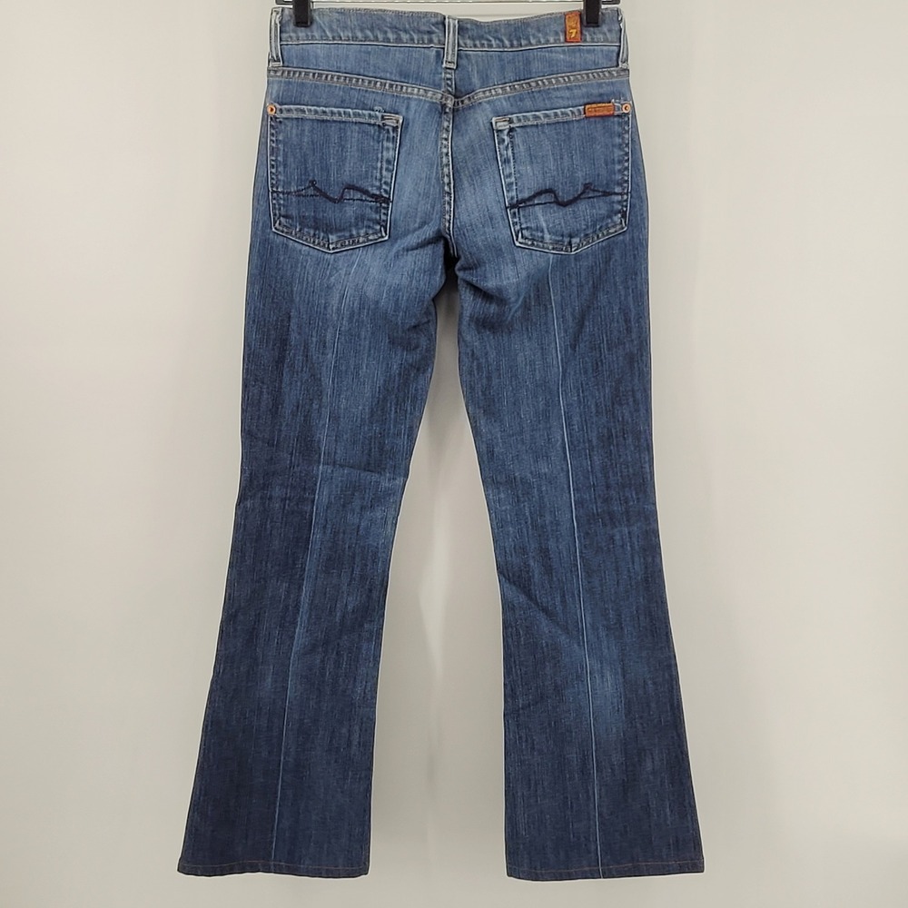 7 For All Mankind Flare Jeans 27 Blue U076080UIL-080U Mid Rise Womens Seven - Picture 2 of 8